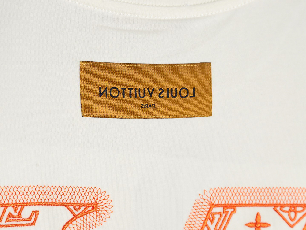 Louis Vuitton large logo lettering rope embroidery short-sleeved T-shirt
