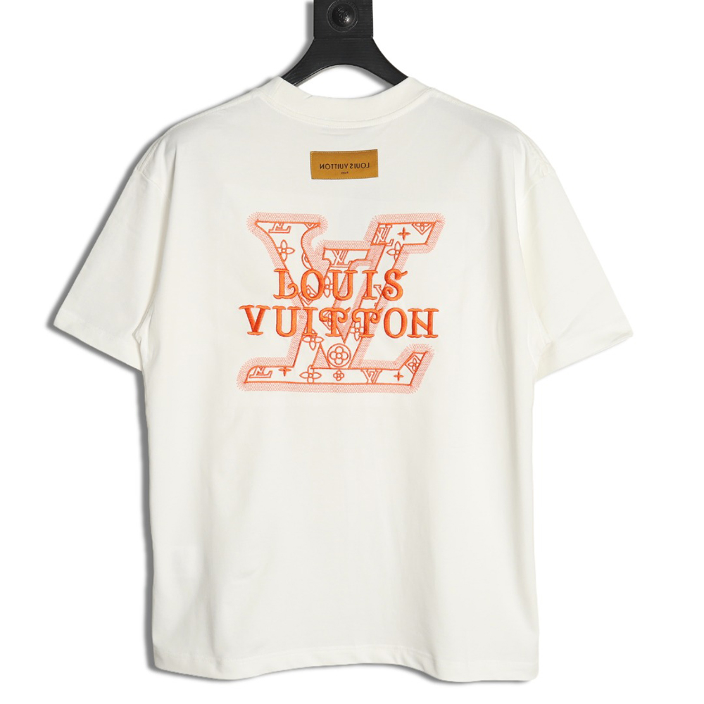 Louis Vuitton large logo lettering rope embroidery short-sleeved T-shirt