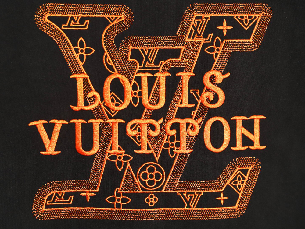 Louis Vuitton large logo lettering rope embroidery short-sleeved T-shirt TSK1
