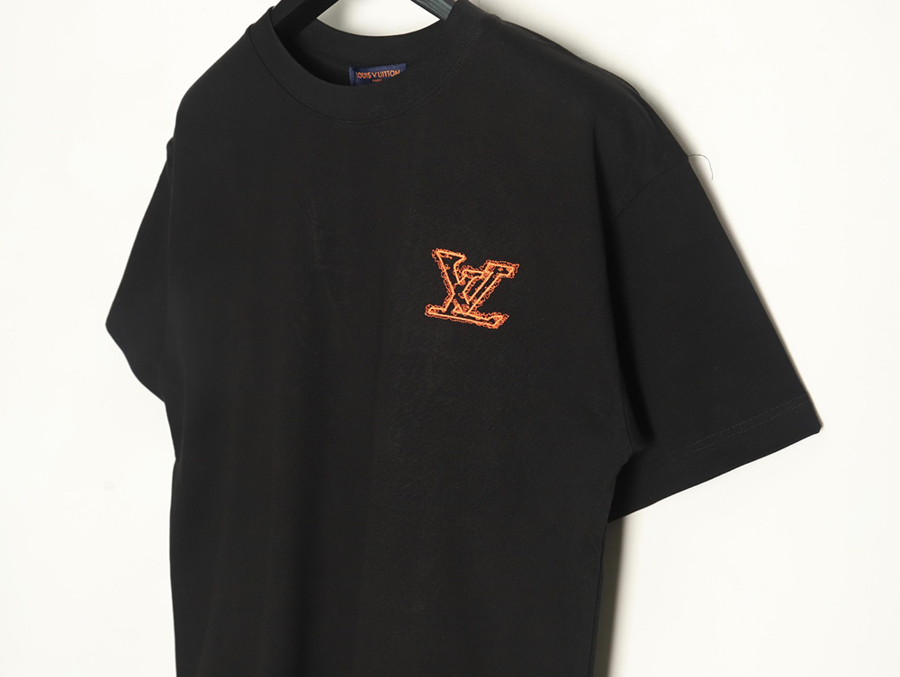 Louis Vuitton large logo lettering rope embroidery short-sleeved T-shirt TSK1