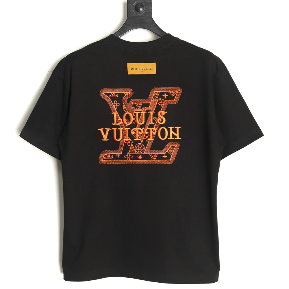 Louis Vuitton large logo lettering rope embroidery short-sleeved T-shirt TSK1