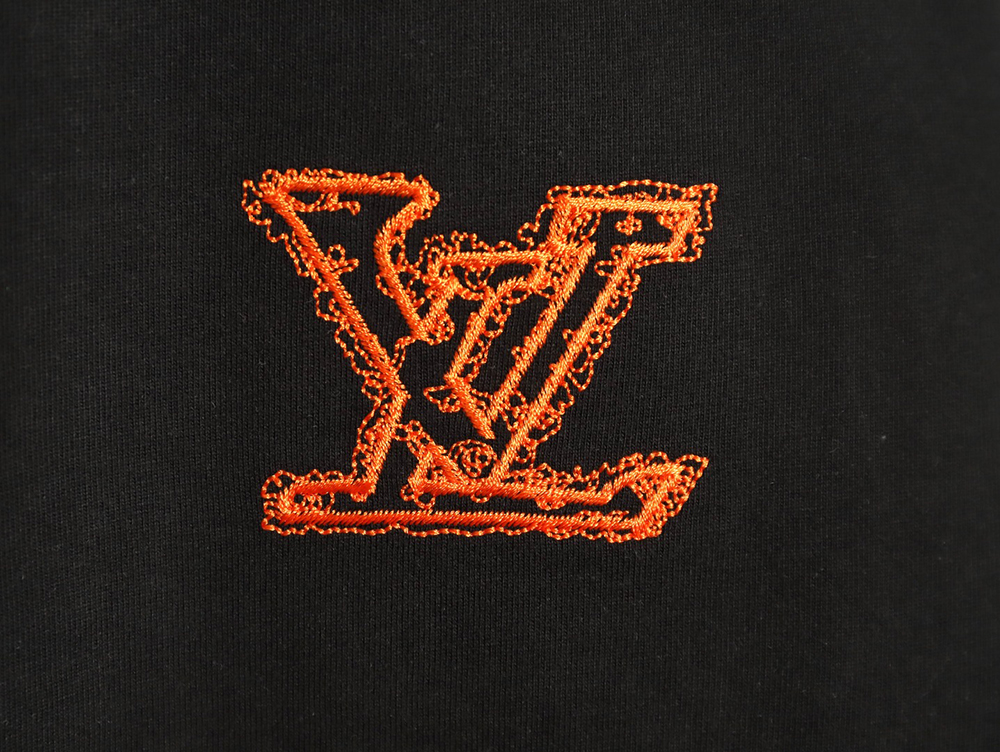 Louis Vuitton large logo lettering rope embroidery short-sleeved T-shirt TSK1