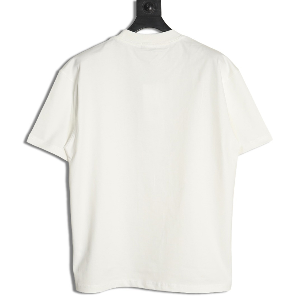 We11 Done leather label silicone 3D print short-sleeved T-shirt TSK1