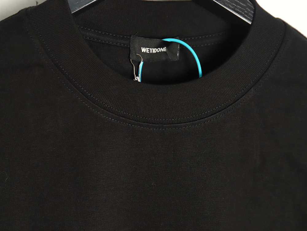 We11 Done leather label silicone 3D print short-sleeved T-shirt TSK2
