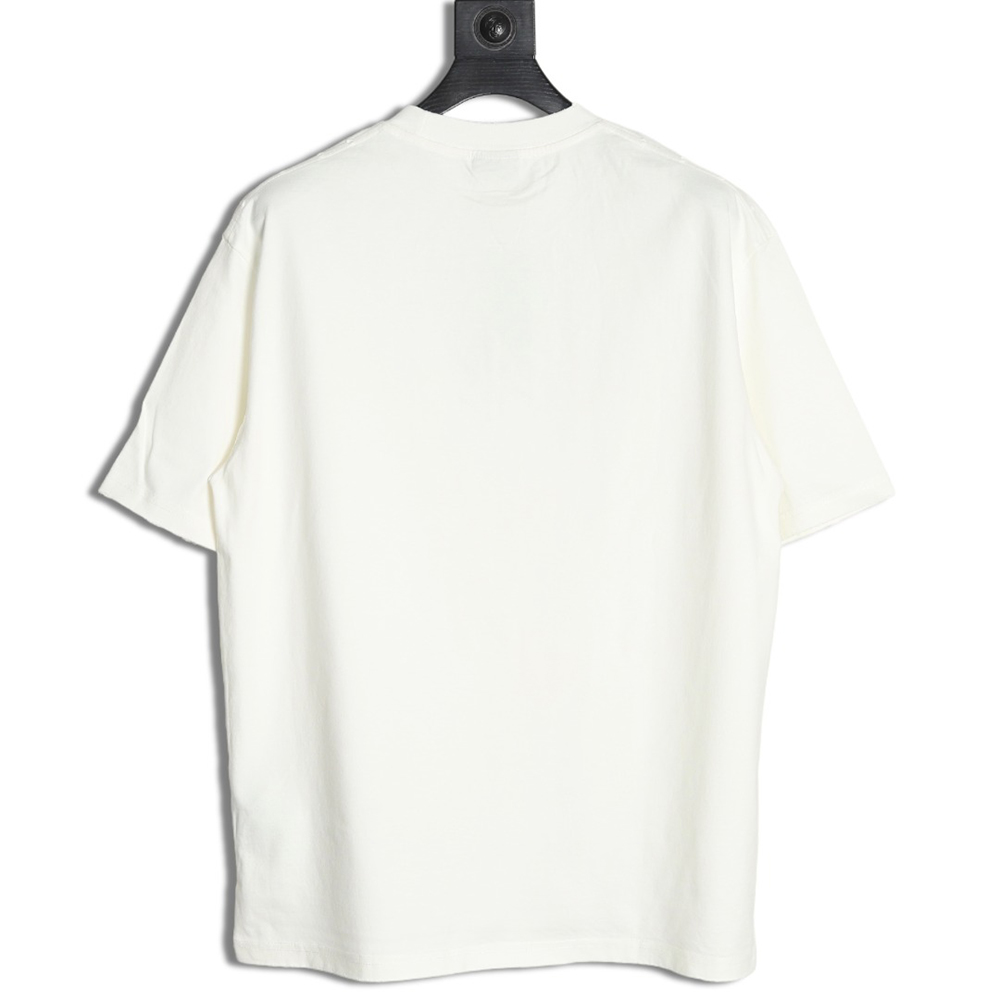 Balenciaga Double B embroidery and 3D inkjet logo ripped short-sleeved T-shirt