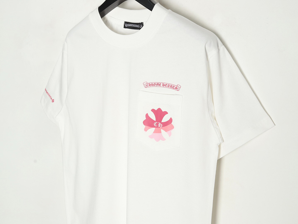 Chrome Hearts purple horseshoe gradient logo short-sleeved T-shirt