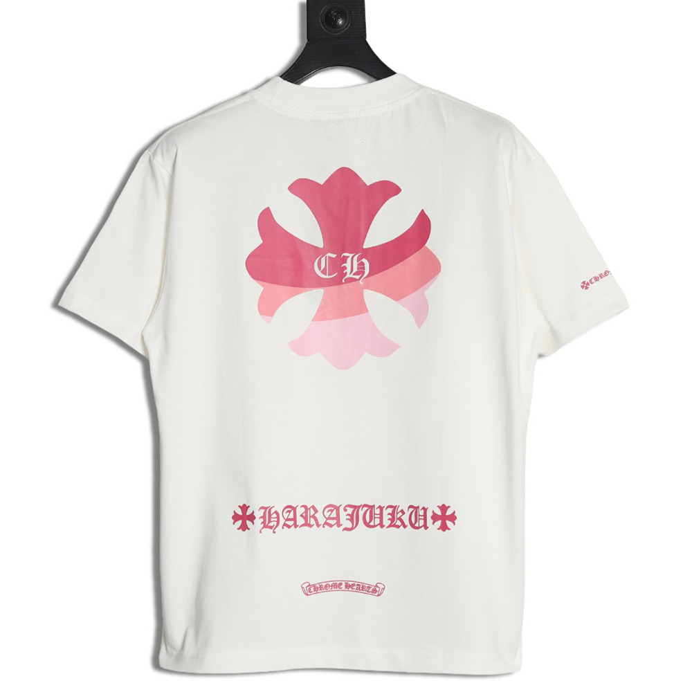 Chrome Hearts purple horseshoe gradient logo short-sleeved T-shirt