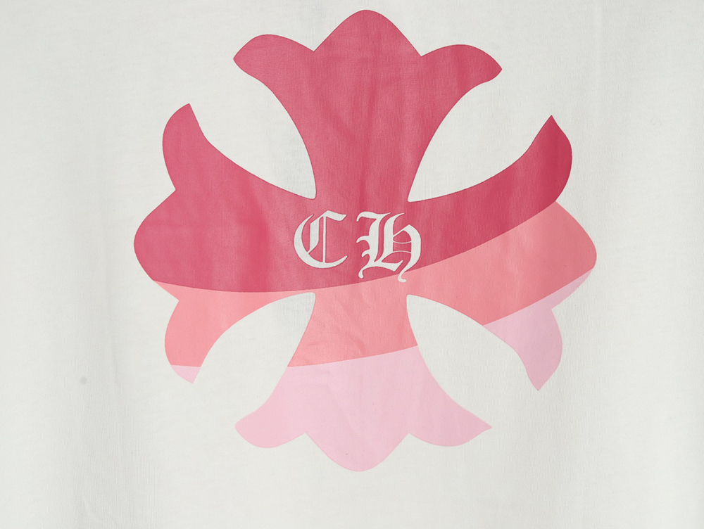 Chrome Hearts purple horseshoe gradient logo short-sleeved T-shirt