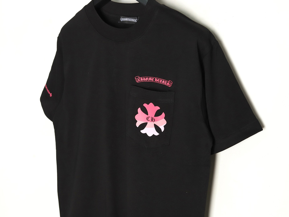 Chrome Hearts purple horseshoe gradient logo short-sleeved T-shirt TSK1