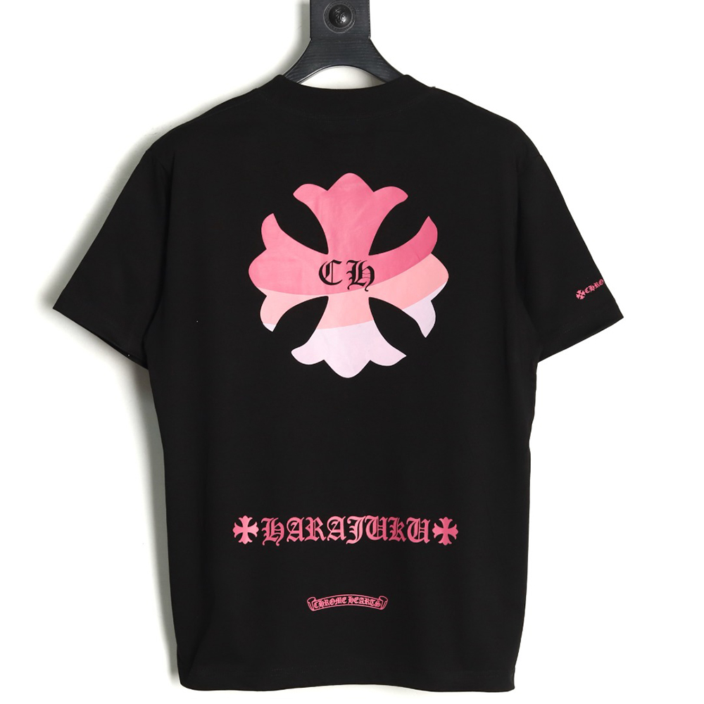 Chrome Hearts purple horseshoe gradient logo short-sleeved T-shirt TSK1