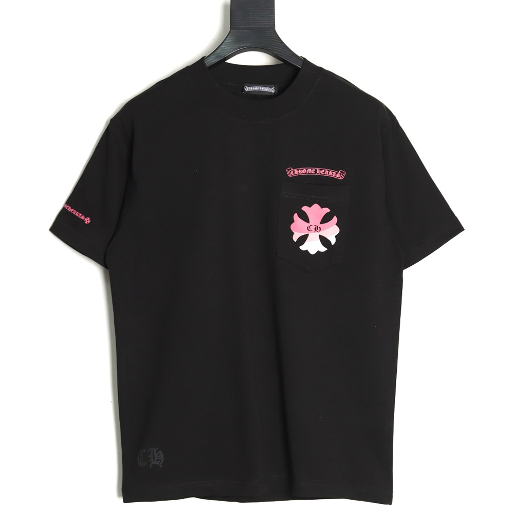 Chrome Hearts purple horseshoe gradient logo short-sleeved T-shirt TSK1