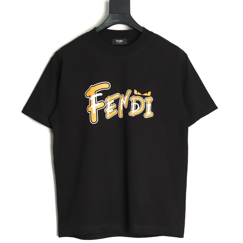 Fendi Overlapping Letters Small Eyes Short Sleeve T-shirt TSK1