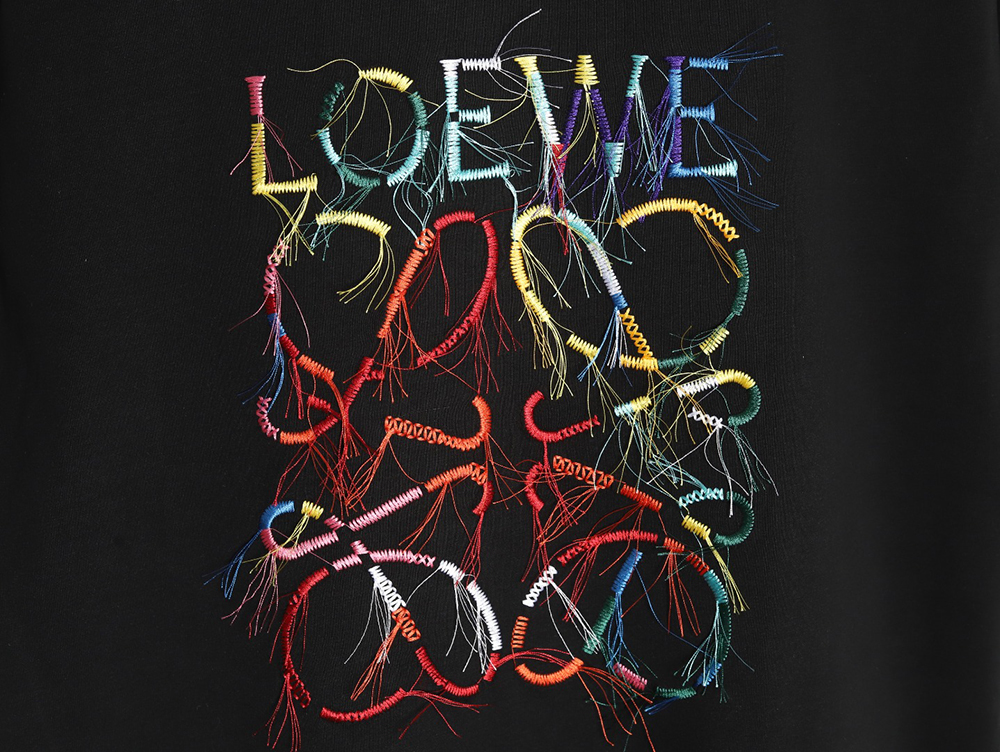 Loewe Colorful Tassel Embroidered Short Sleeve T-shirt TSK1