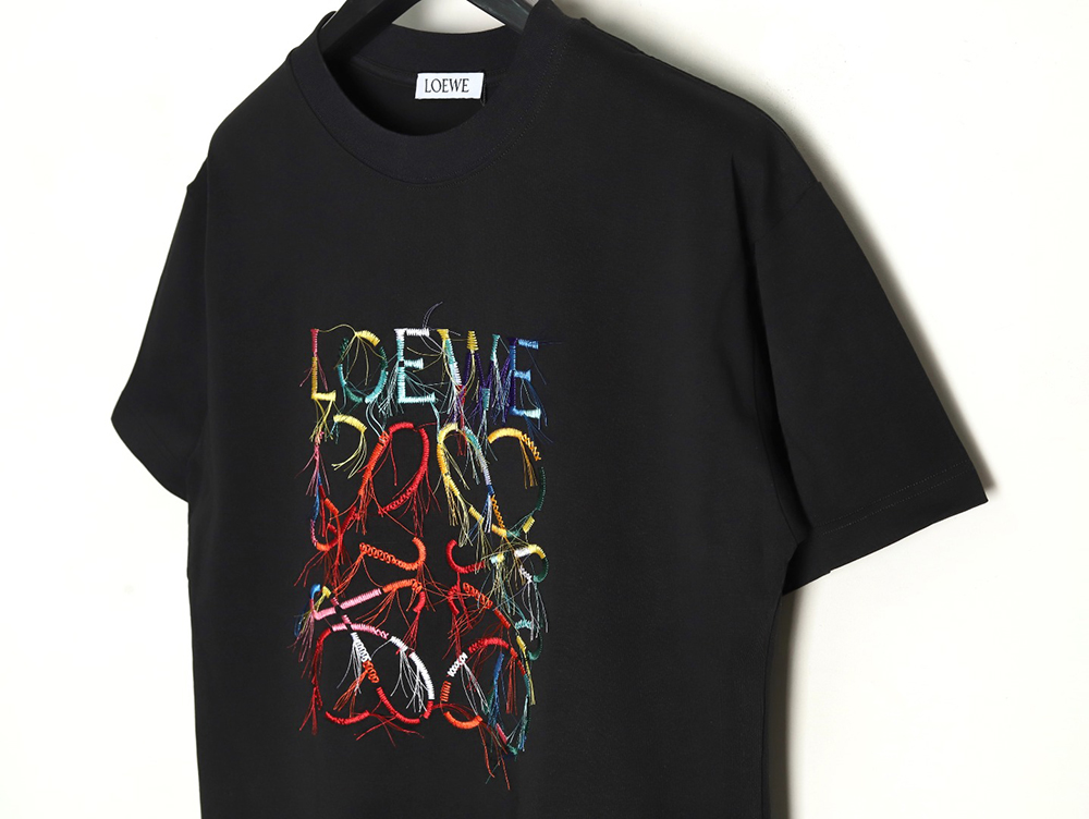 Loewe Colorful Tassel Embroidered Short Sleeve T-shirt TSK1