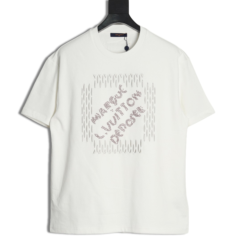Louis Vuitton tricolor beaded embroidered short-sleeved T-shirt
