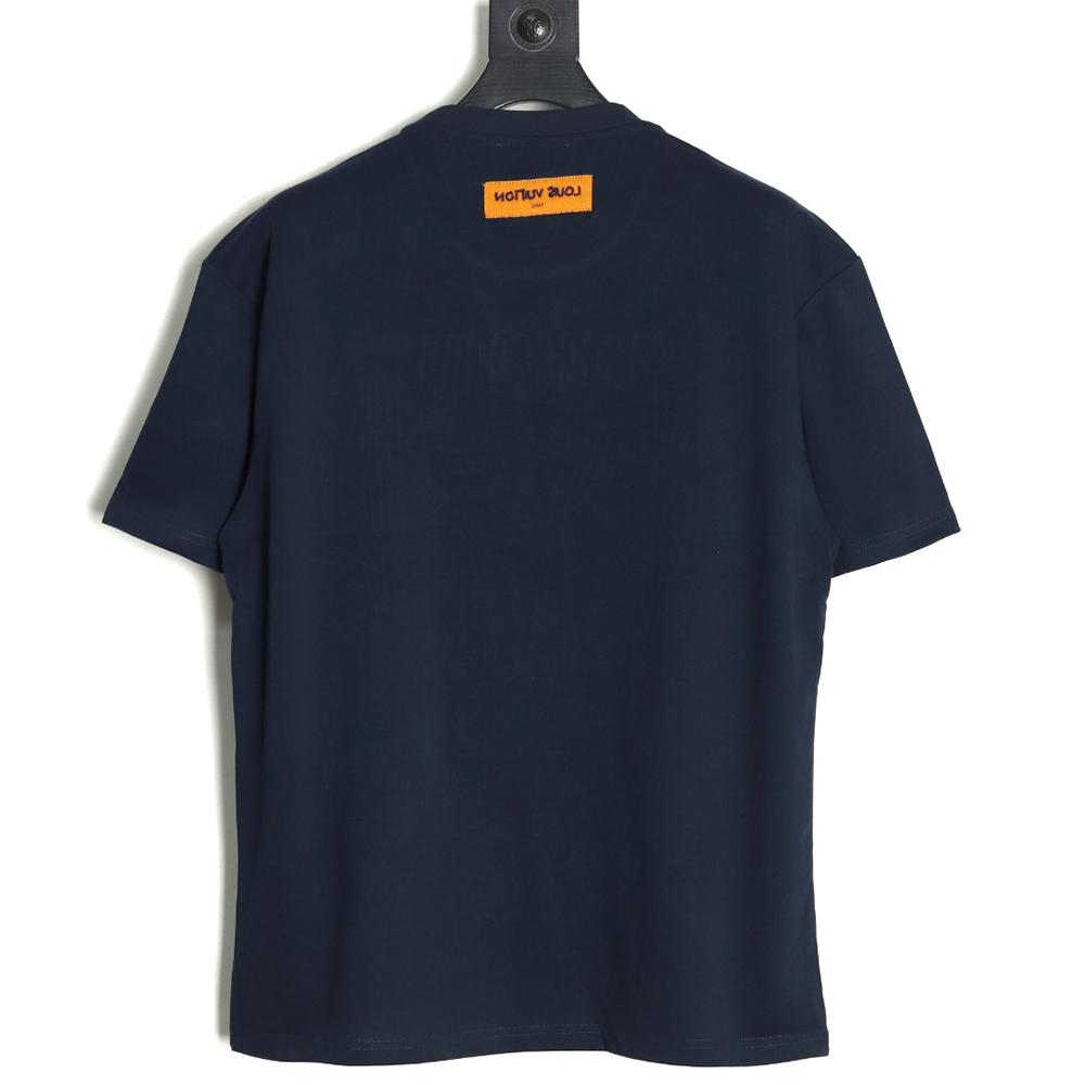 Louis Vuitton tricolor beaded embroidered short-sleeved T-shirt TSK1