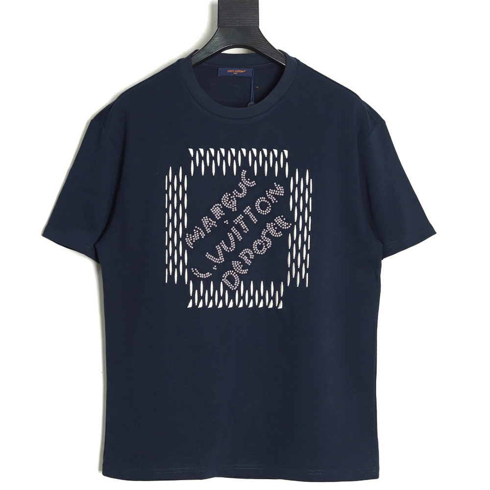 Louis Vuitton tricolor beaded embroidered short-sleeved T-shirt TSK1