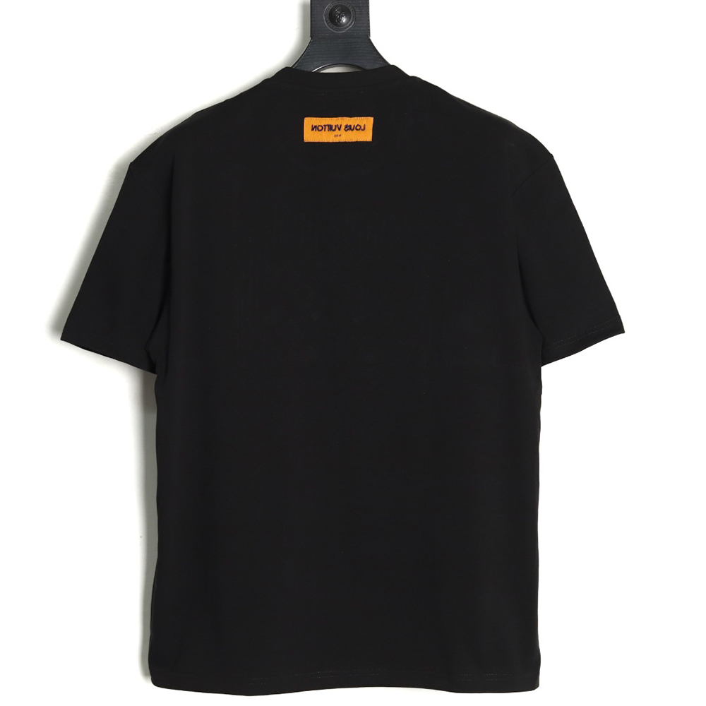 Louis Vuitton tricolor beaded embroidered short-sleeved T-shirt TSK2