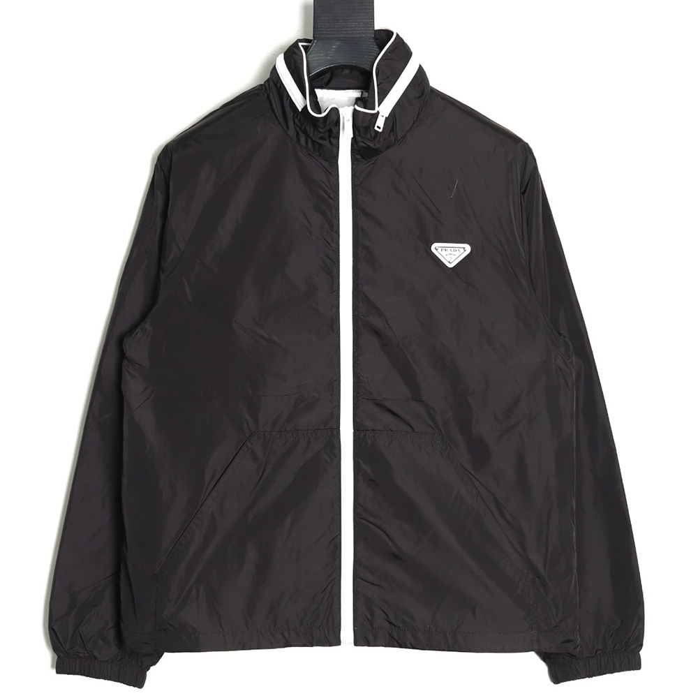 Prada White Zipper Camping Hooded Jacket