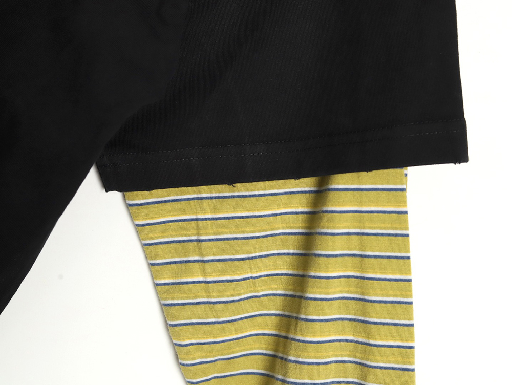 We11Done Double-sided bear striped stitching washed nostalgic T-shirt TSK1