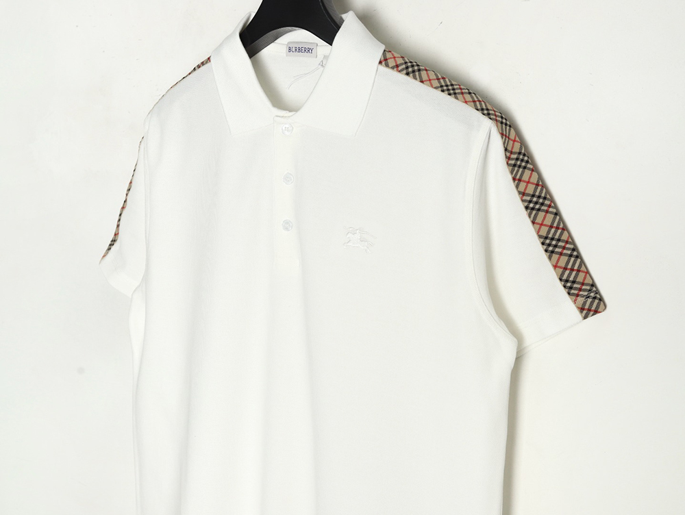 Burberry Warhorse Embroidery Check Shoulder Short Sleeve Polo Shirt