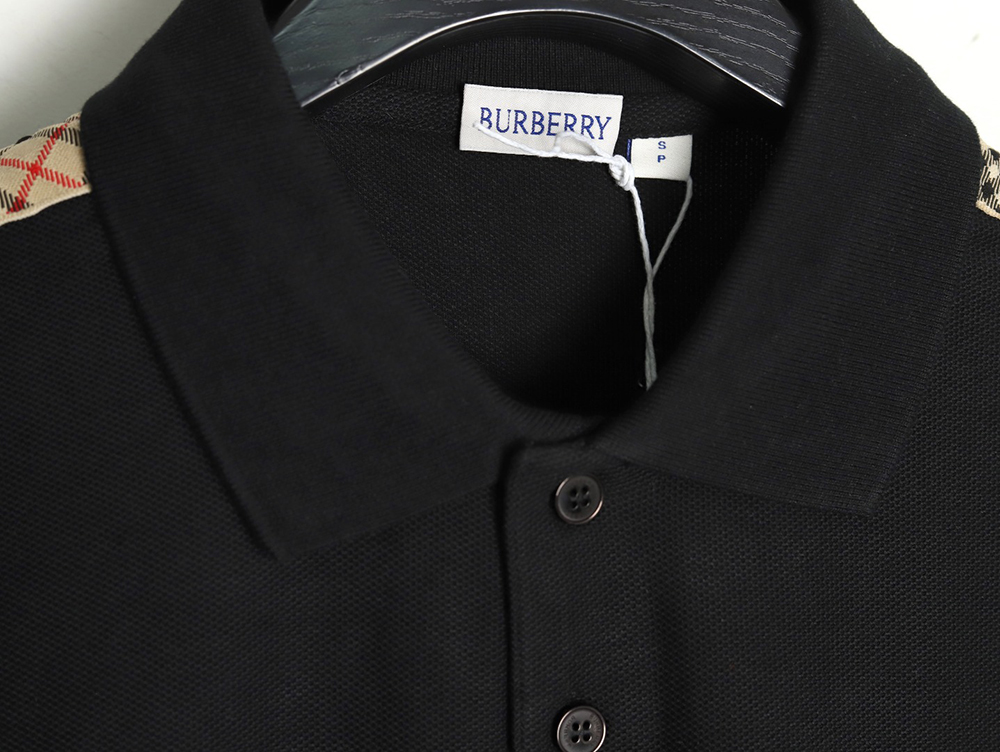 Burberry Warhorse Embroidery Check Shoulder Short Sleeve Polo Shirt TSK2