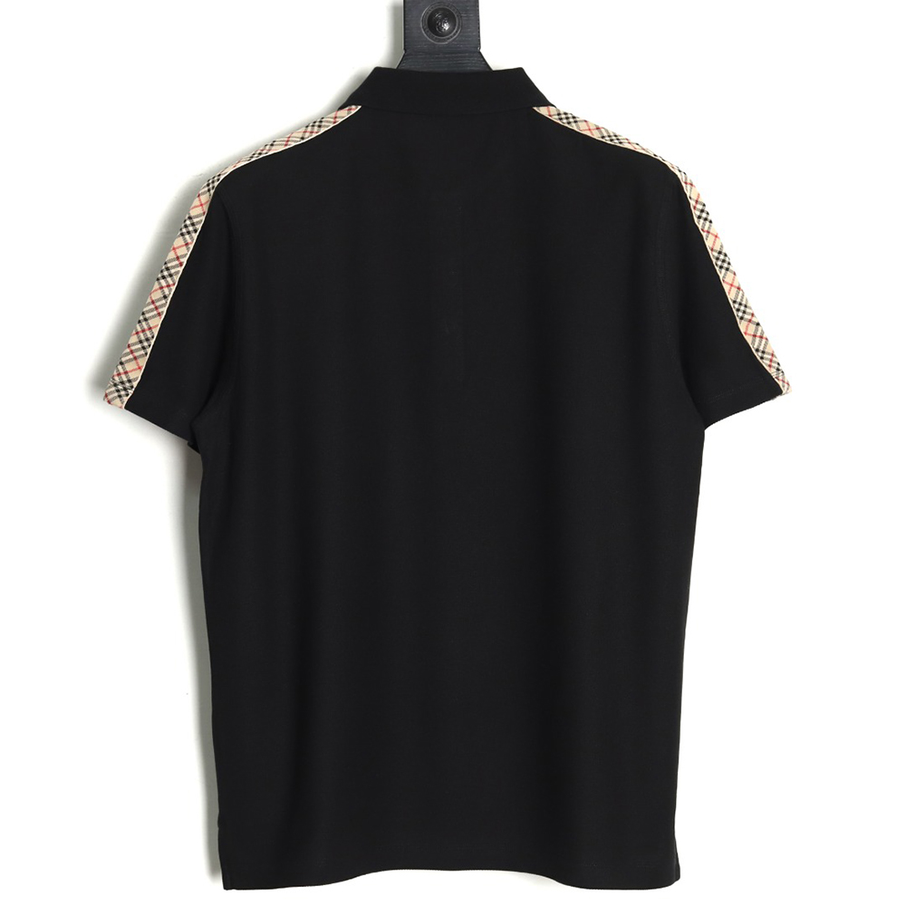 Burberry Warhorse Embroidery Check Shoulder Short Sleeve Polo Shirt TSK2