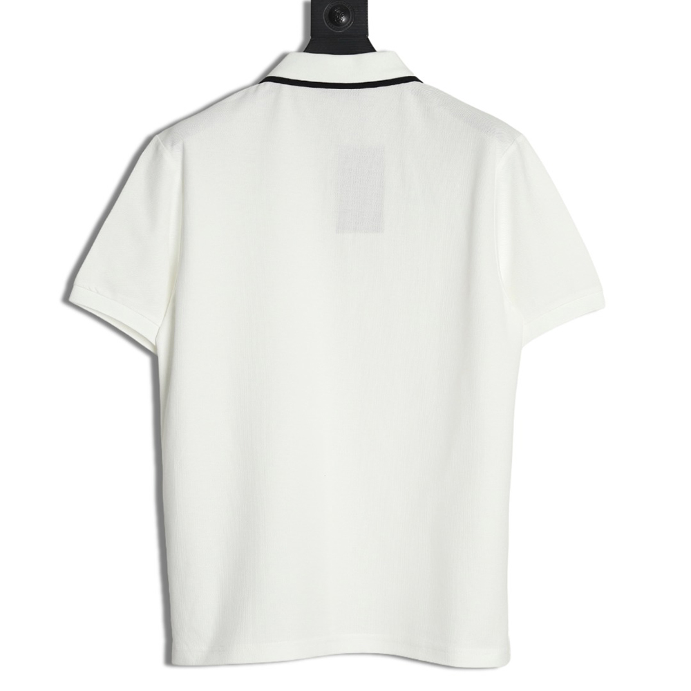 Gucci contrasting collar lettering laser embroidery short sleeve polo shirt