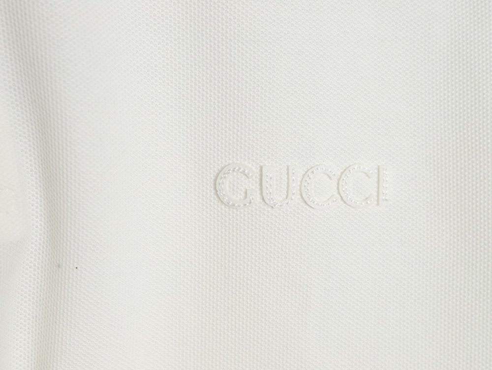 Gucci contrasting collar lettering laser embroidery short sleeve polo shirt