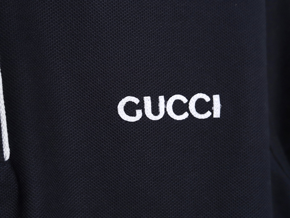 Gucci contrasting collar lettering laser embroidery short sleeve polo shirt TSK1