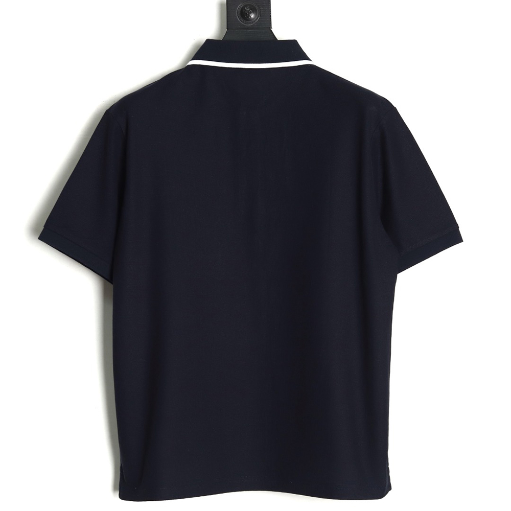 Gucci contrasting collar lettering laser embroidery short sleeve polo shirt TSK1