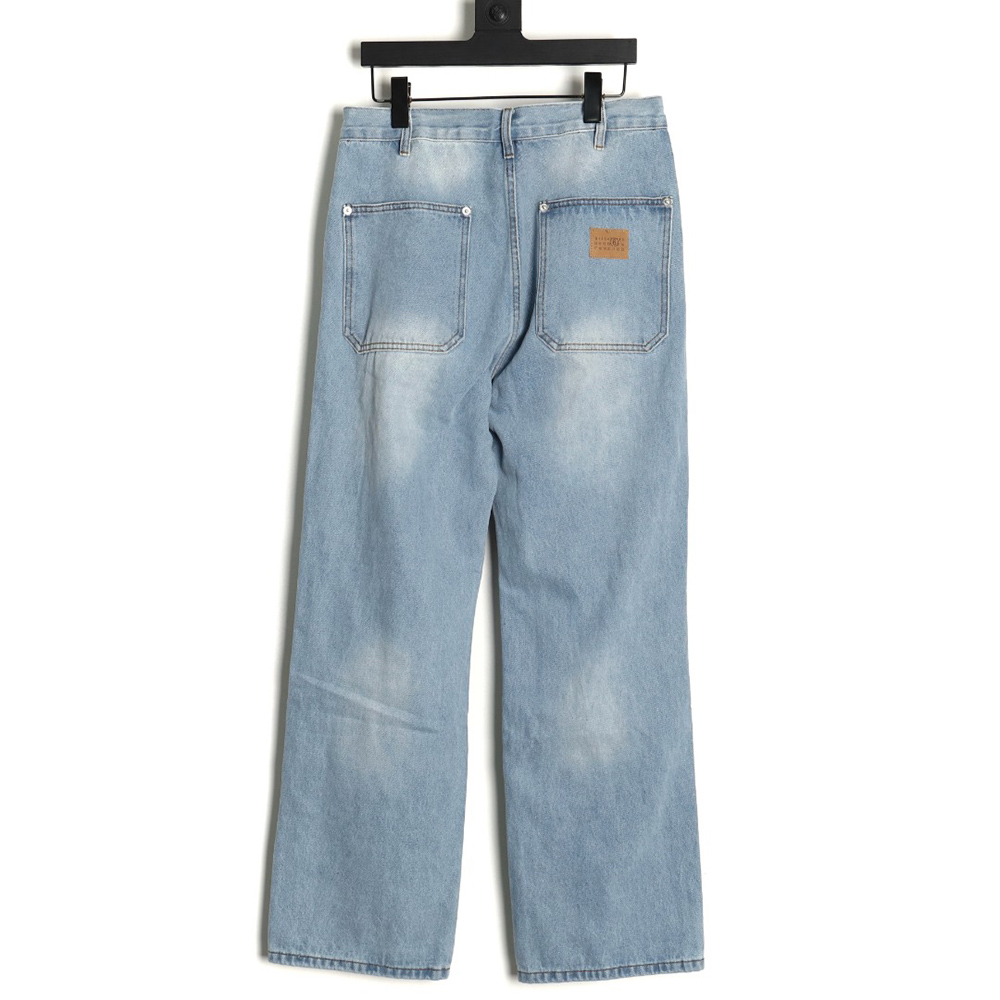 Maison Margiela distressed graffiti denim trousers