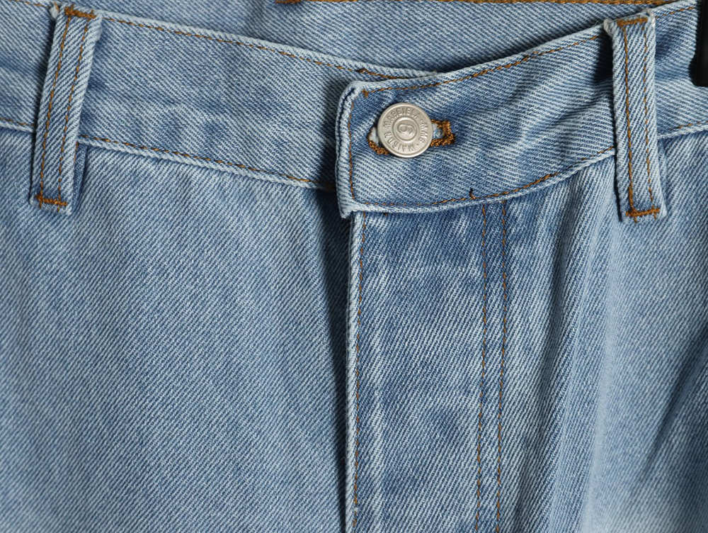 Maison Margiela distressed graffiti denim trousers
