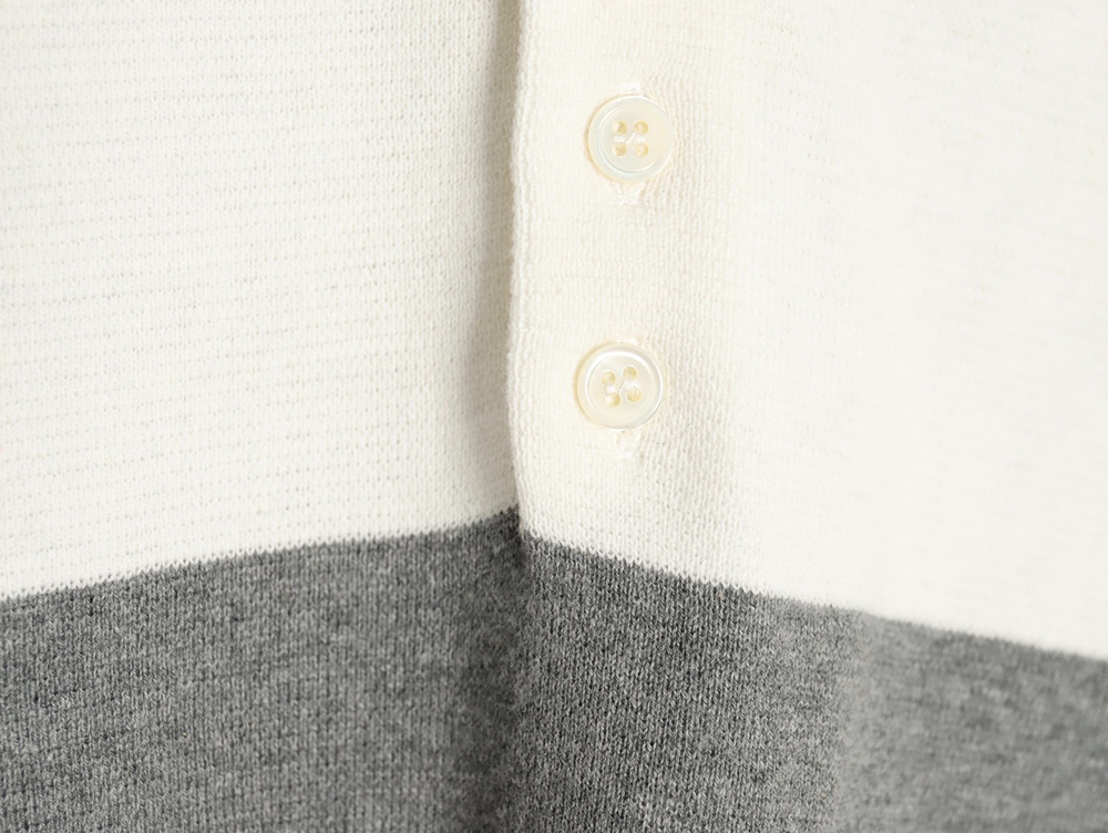 Thom Browne Striped Knit Polo Short Sleeve T-Shirt