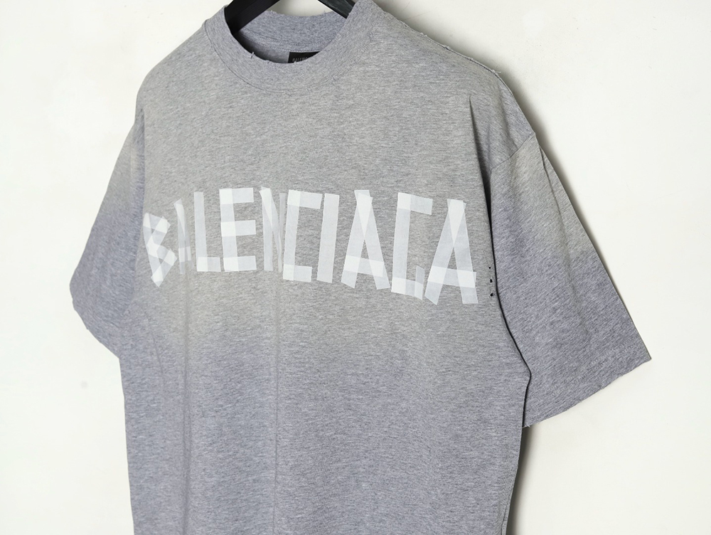 Balenciaga Grey Masking Tape Short Sleeve T-Shirt
