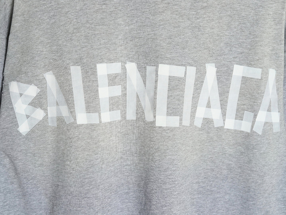 Balenciaga Grey Masking Tape Short Sleeve T-Shirt