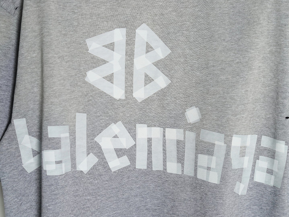 Balenciaga Grey Masking Tape Short Sleeve T-Shirt