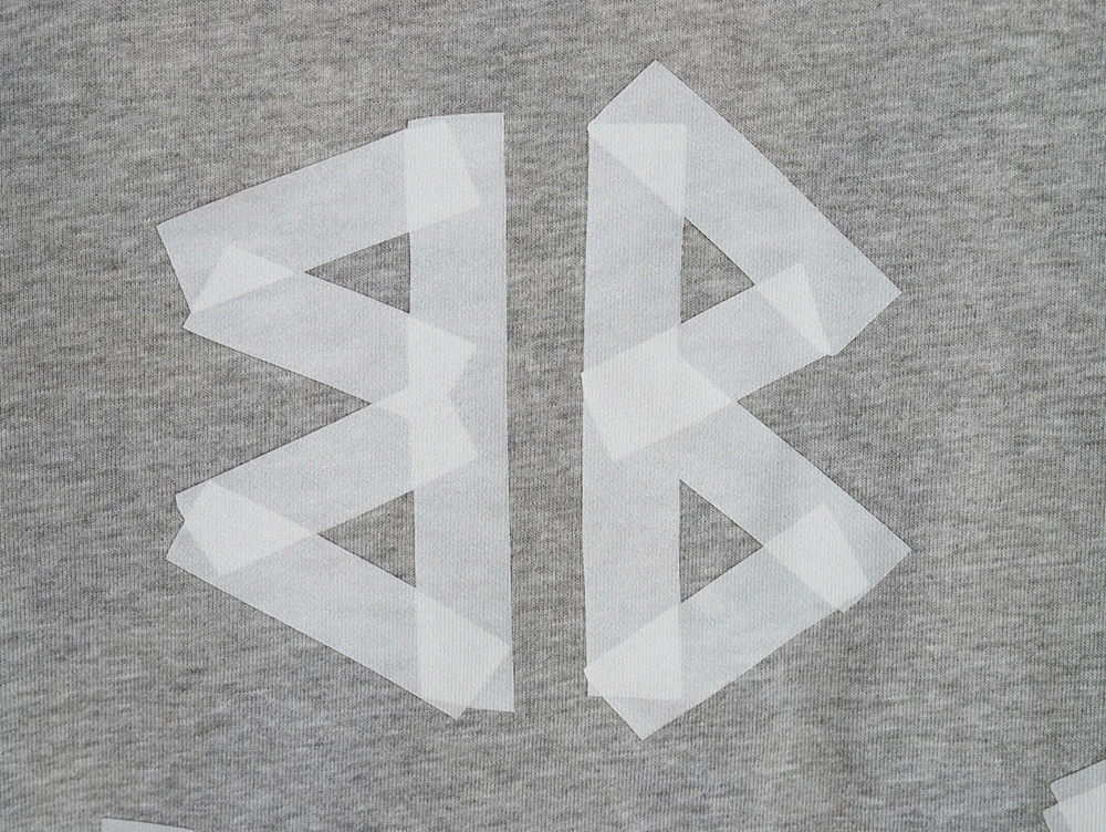 Balenciaga Grey Masking Tape Short Sleeve T-Shirt