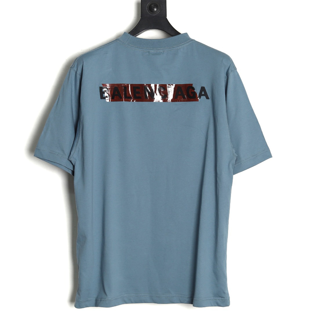 Balenciaga Masking Paper Red Tape Short Sleeve T-Shirt