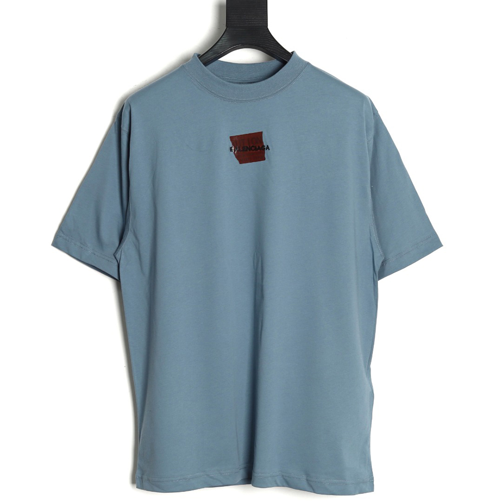 Balenciaga Masking Paper Red Tape Short Sleeve T-Shirt