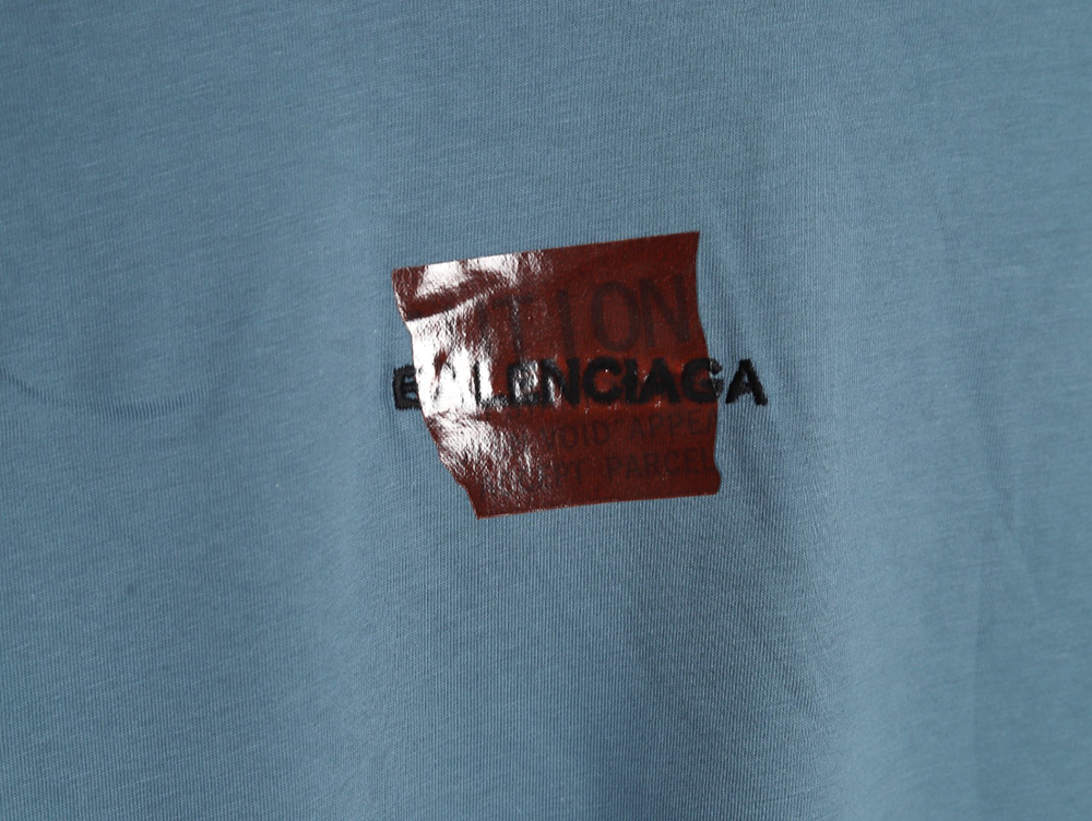 Balenciaga Masking Paper Red Tape Short Sleeve T-Shirt