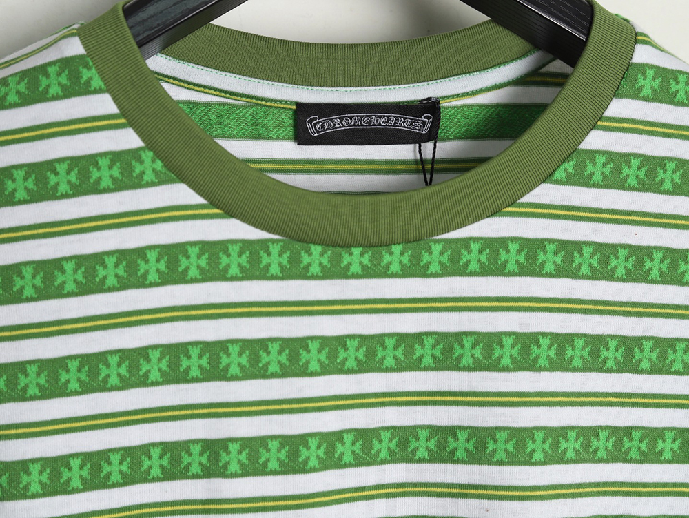 Chrome Hearts Striped Cross Short Sleeve T-Shirt TSK1