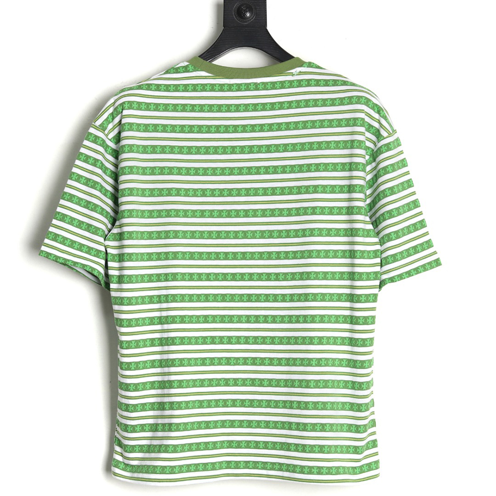 Chrome Hearts Striped Cross Short Sleeve T-Shirt TSK1
