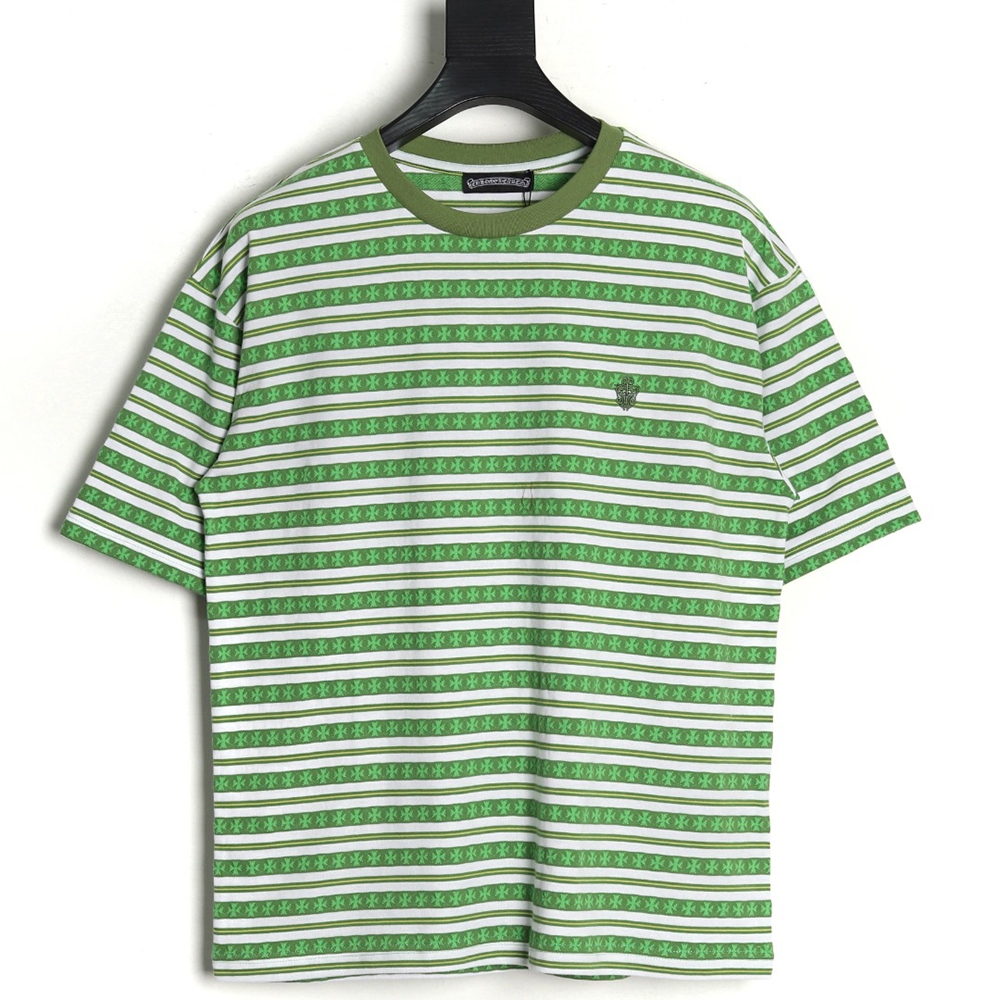 Chrome Hearts Striped Cross Short Sleeve T-Shirt TSK1