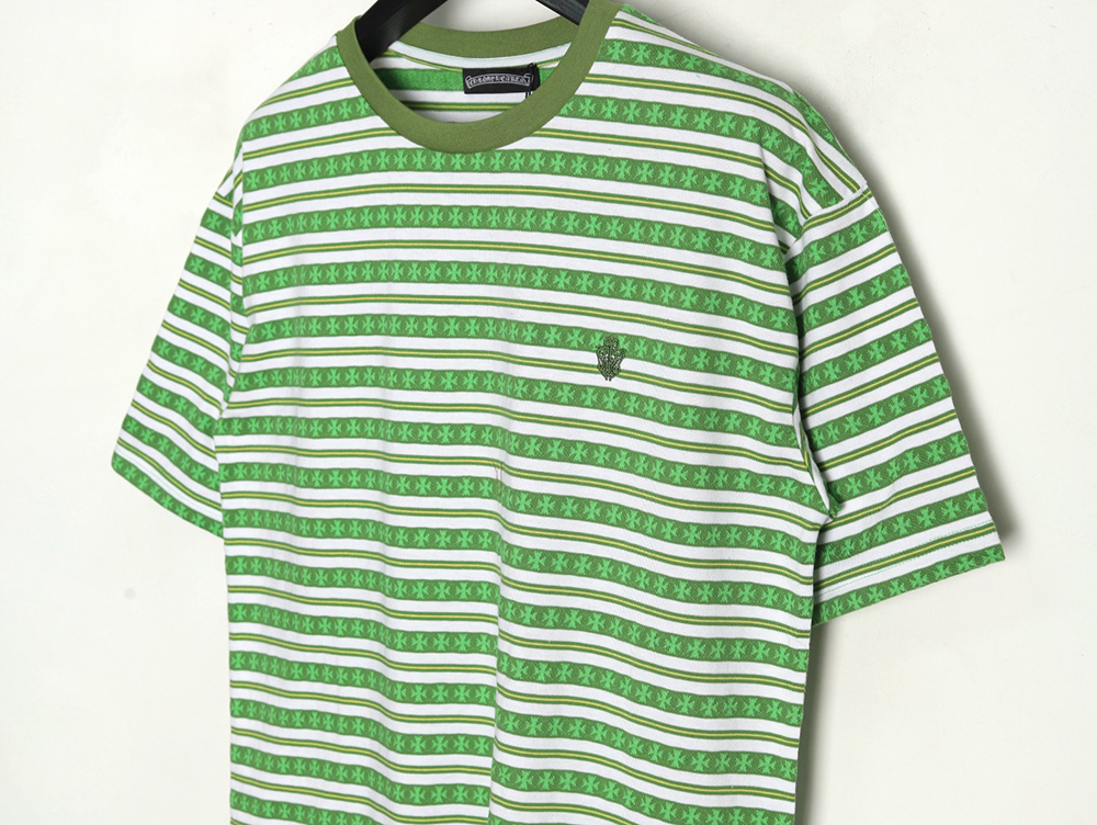 Chrome Hearts Striped Cross Short Sleeve T-Shirt TSK1