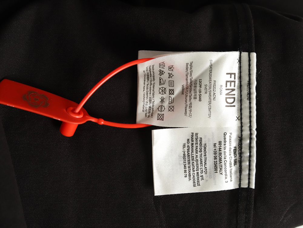 Fendi leather label patch long sleeve shirt