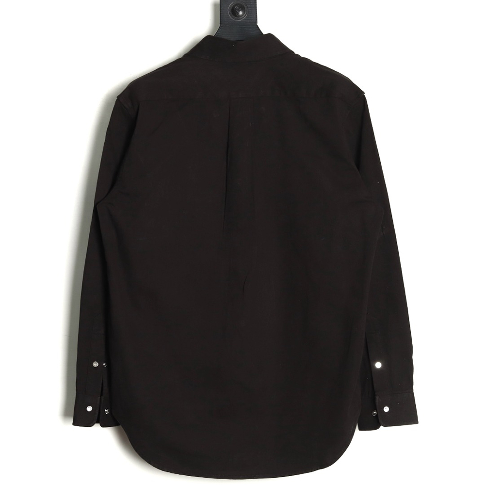 Fendi leather label patch long sleeve shirt