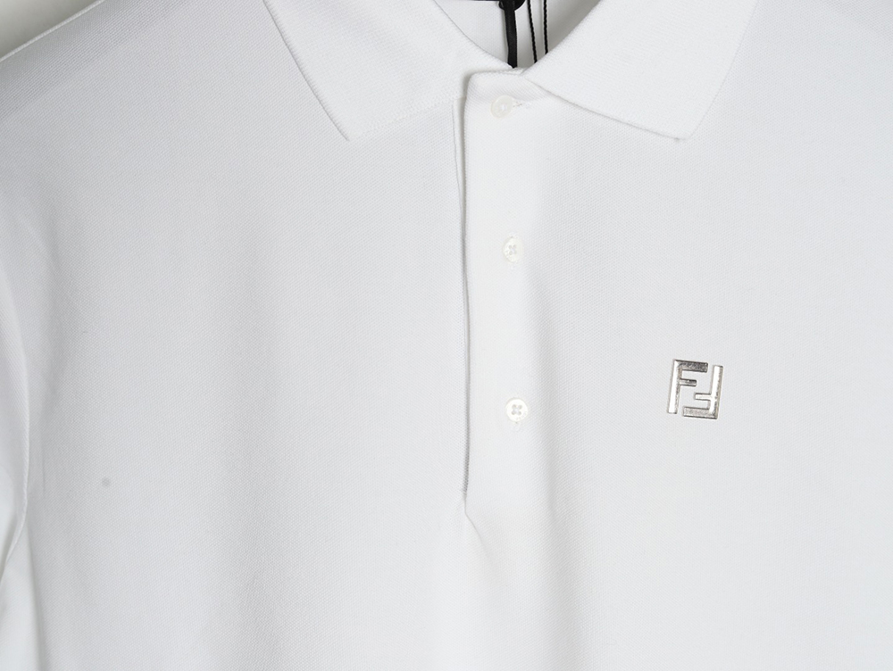 Fendi hardware metal label double F logo short-sleeved POLO shirt