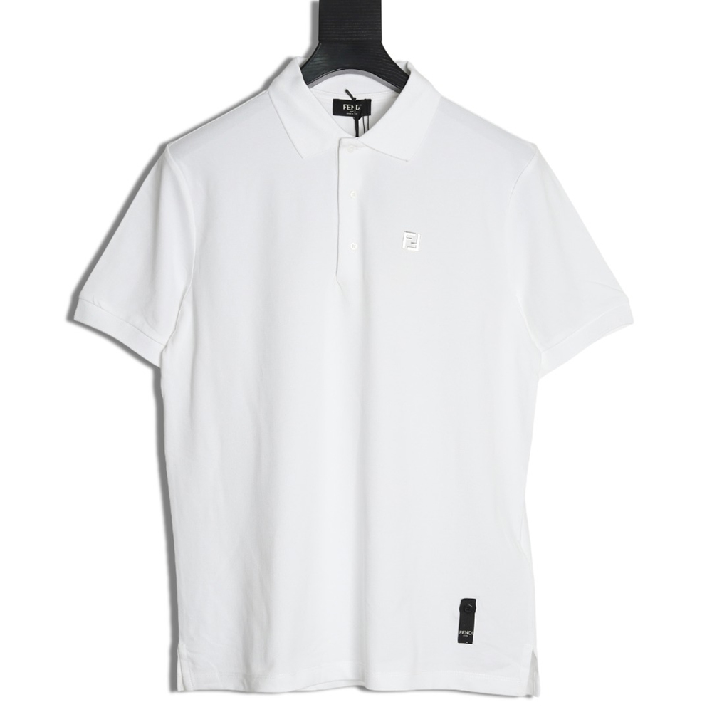 Fendi hardware metal label double F logo short-sleeved POLO shirt