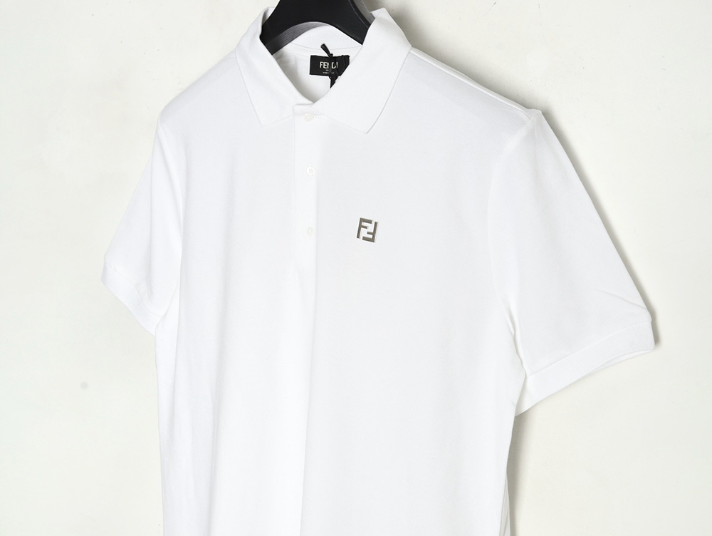 Fendi hardware metal label double F logo short-sleeved POLO shirt